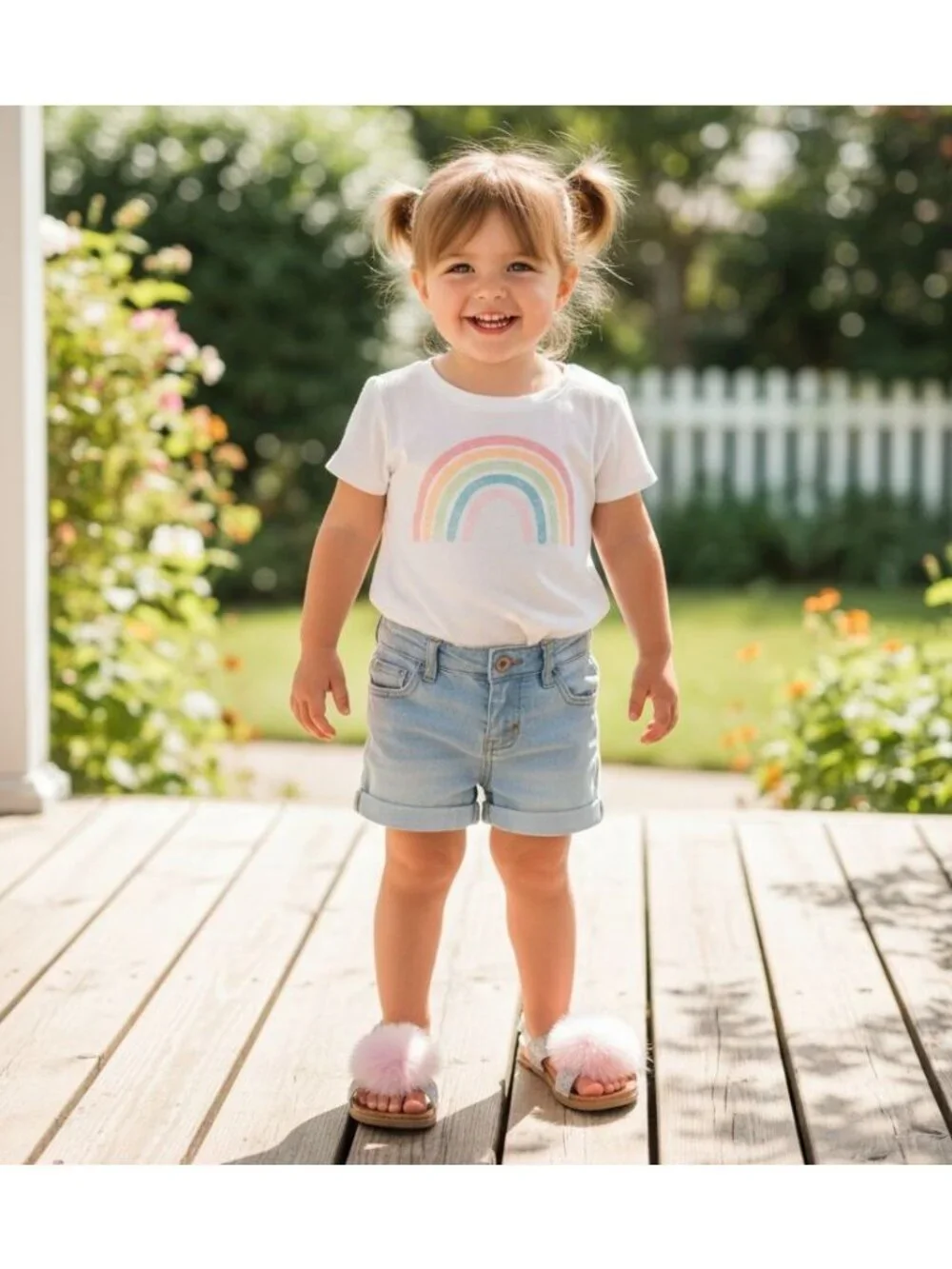 UGG Kids Girls 3 Fonda Sandals Pom-pom Glitter Open-toe Shoes Loop Ankle Strap